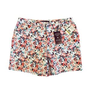NWT Gloria Vanderbilt Amanda Shorts Women’s Size 14 Floral Stretch Classic Rise